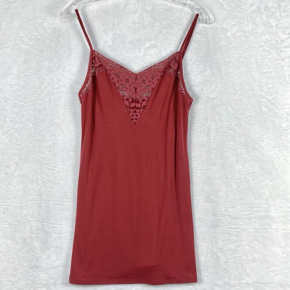 Y2K Victorias Slip Dress Secret Womens S Red Lace V Neck Silky Coquette Baddie